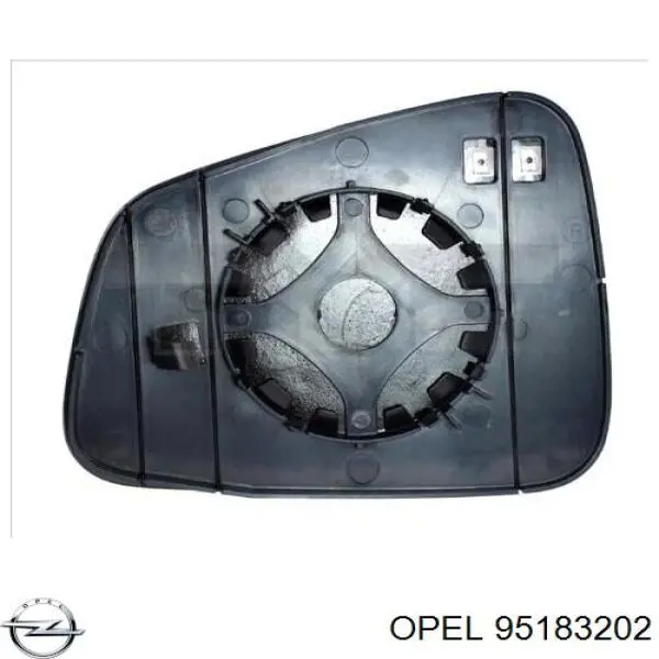 Зеркальный элемент зеркала заднего вида правого Opel 95183202