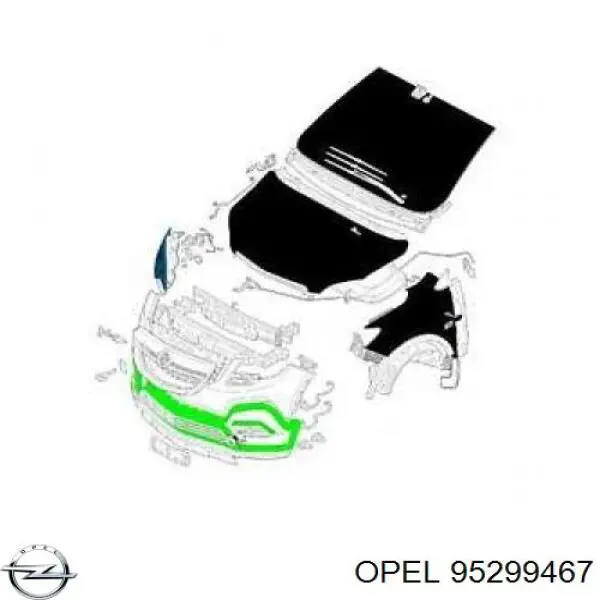 95299467 Opel pára-choque dianteiro, parte inferior