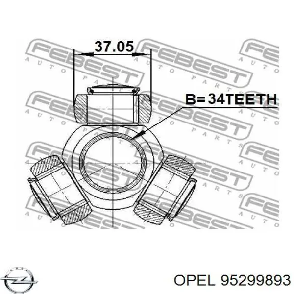 95299893 Opel semieixo (acionador dianteiro direito)