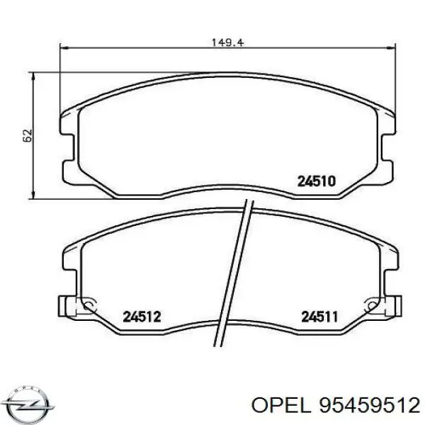 95459512 Opel передние тормозные колодки