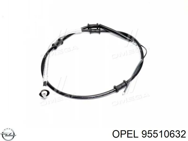 95510632 Opel Трос ручного тормоза задний правый/левый