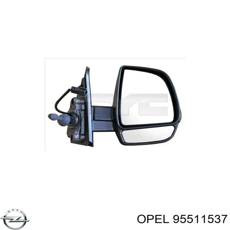 95511537 Opel Зеркальный элемент правого зеркала заднего вида