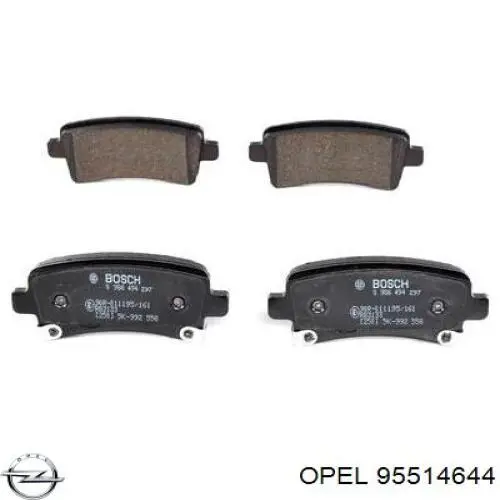 95514644 Opel колодки тормозные задние дисковые