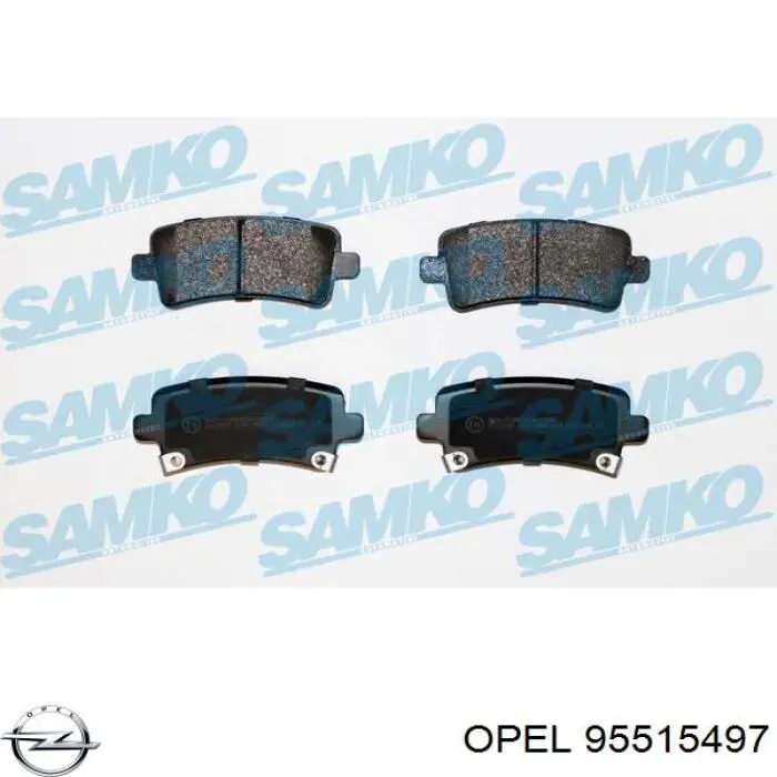 Купить 95515497 Opel Колодки тормозные задние, дисковые