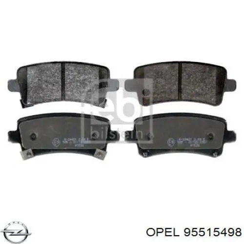 Купить 95515498 Opel Колодки тормозные задние, дисковые