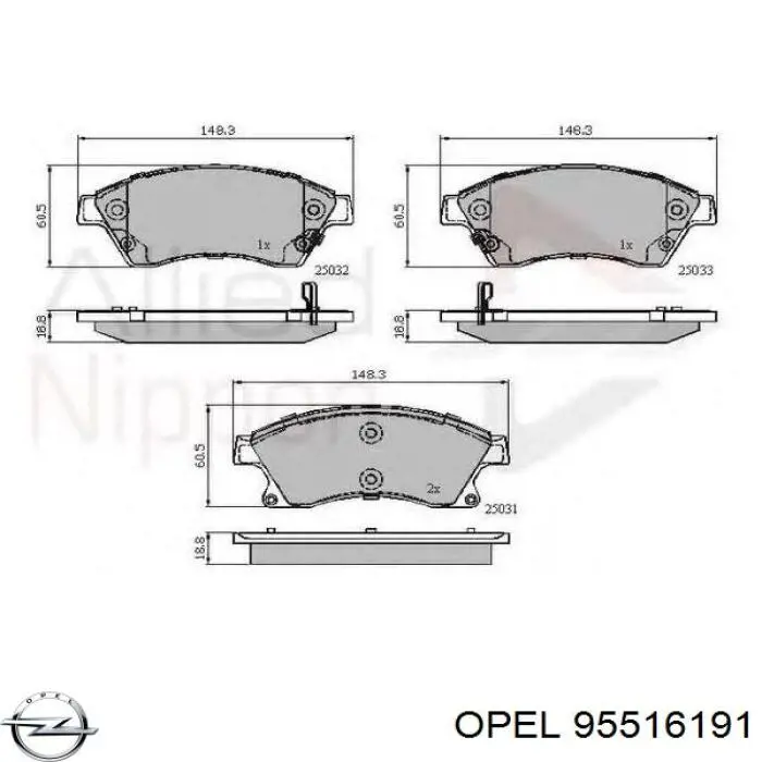 Колодки Opel 95516191 цена, от 19.63 USD