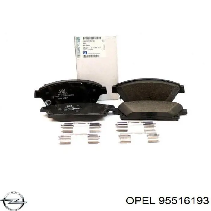 Передние тормозные колодки 95516193 Opel