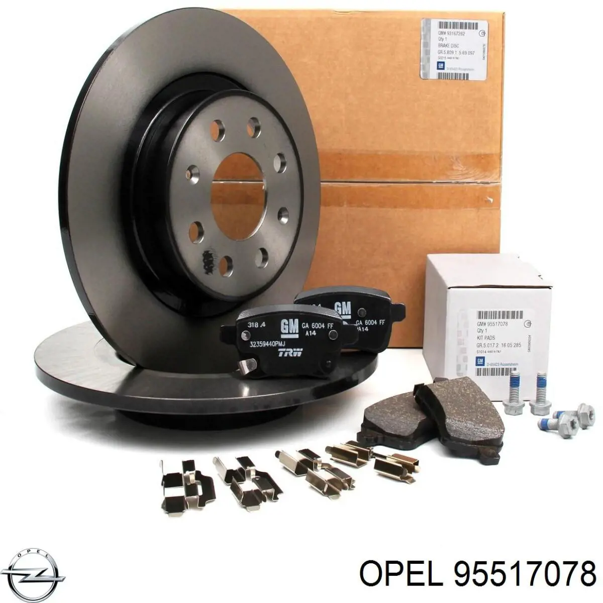 Передние тормозные колодки 95517078 Opel