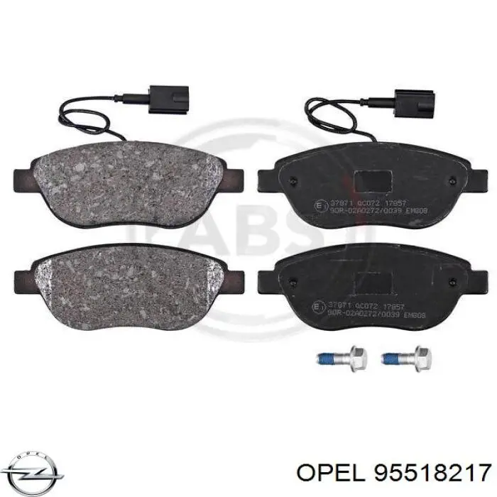 Передние тормозные колодки 95518217 Opel