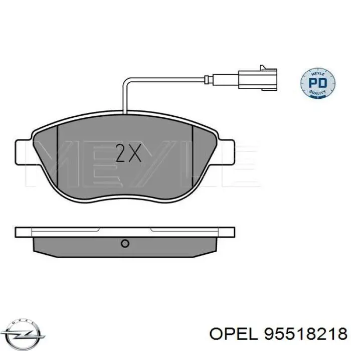 Купить 95518218 Opel Колодки тормозные