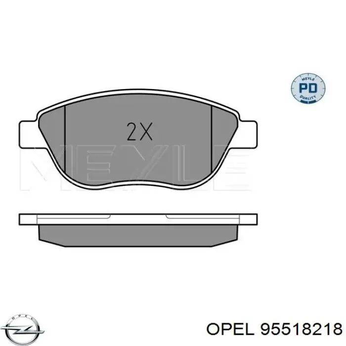 Передние тормозные колодки 95518218 Opel