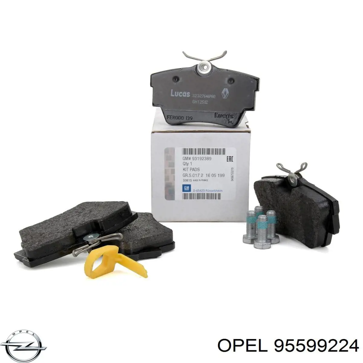 Купить 95599224 Opel Колодки тормозные задние, дисковые