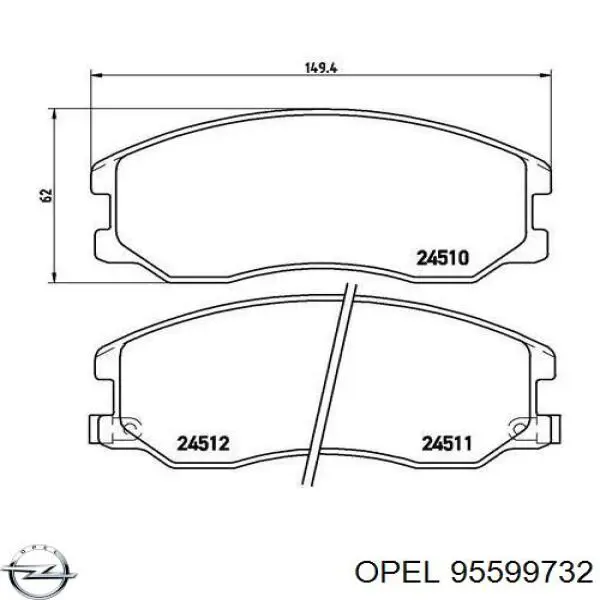Колодки Opel 95599732 цена, от 38.67 USD