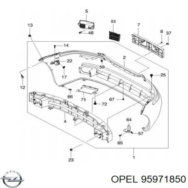 Решетка вентиляции салона задняя Opel 95971850 цена, от 3.25 USD