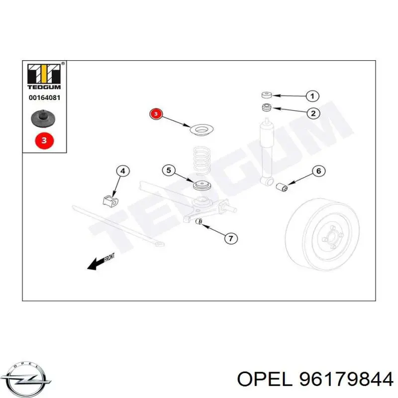 Проставка верняя задней пружины Opel 96179844 цена, от 2.99 USD