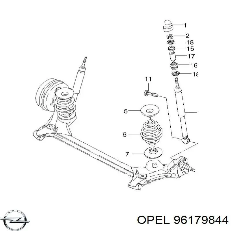 Проставка задней пружины 96179844 Opel