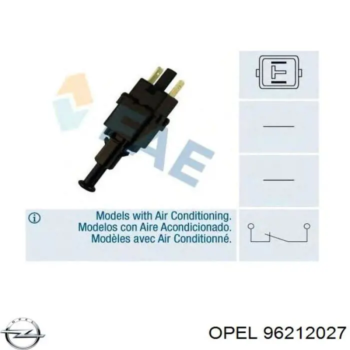 96212027 Opel датчик включения стопсигнала