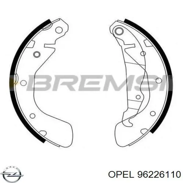 96226110 Opel колодки тормозные задние барабанные