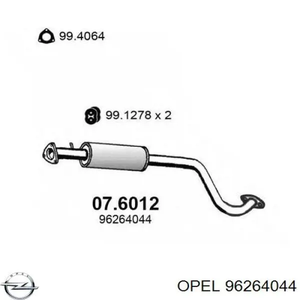 Глушитель, центральная часть 96264044 Opel