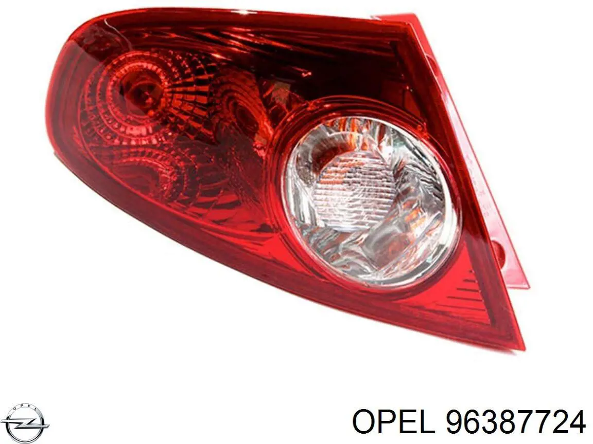 96387724 Opel lanterna traseira esquerda externa