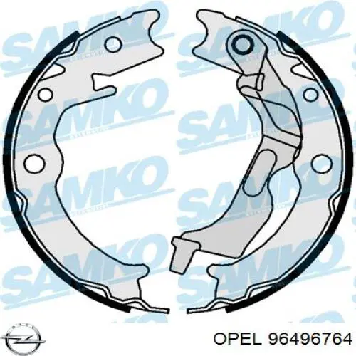 Колодки ручника (стояночного тормоза) Opel 96496764