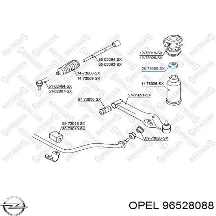 Опорный подшипник амортизатора 96528088 Opel