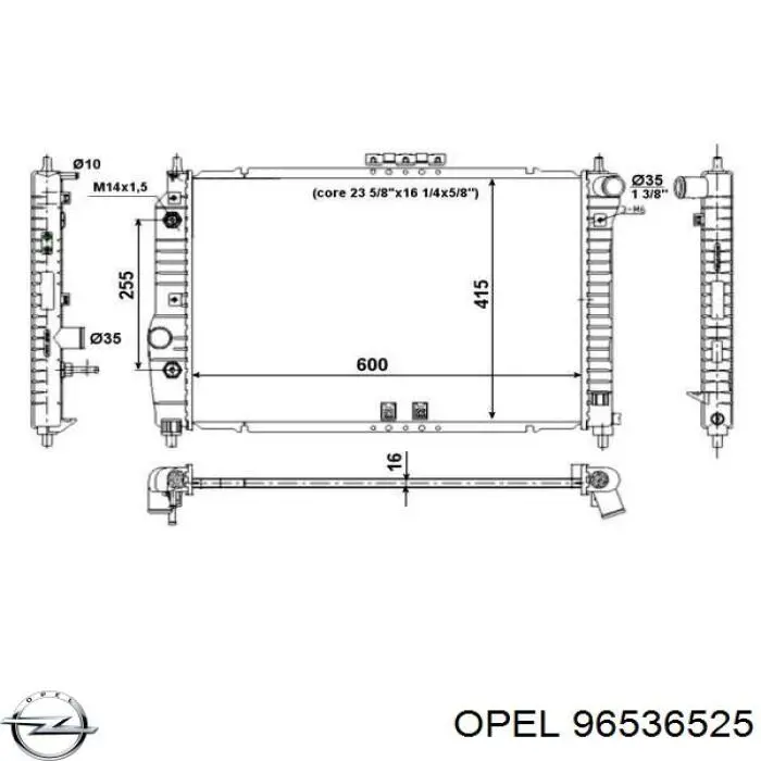 Радиатор 96536525 Opel