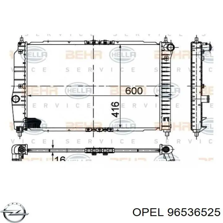 Радиатор 96536525 Opel