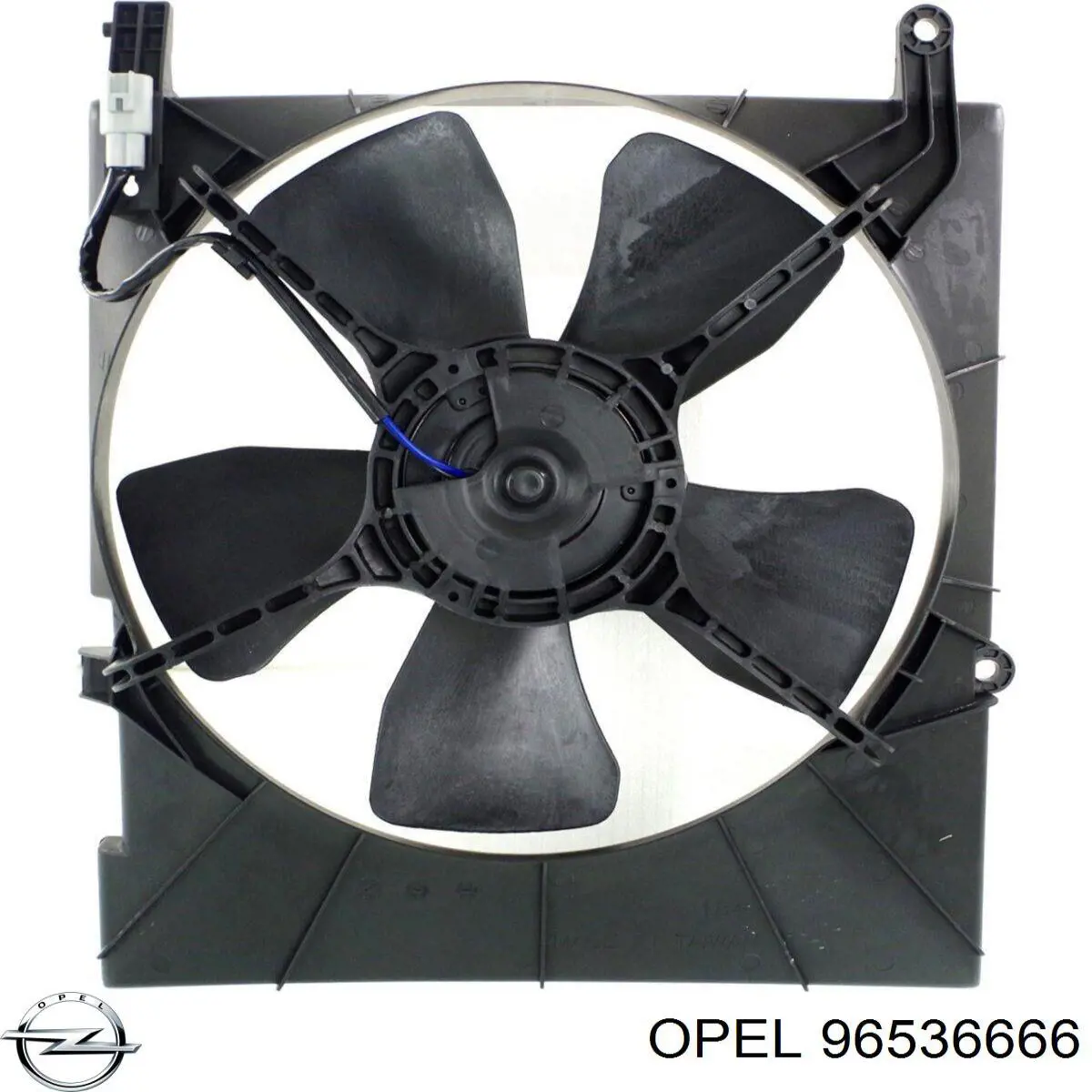 96536666 Opel диффузор радиатора охлаждения, в сборе с мотором и крыльчаткой