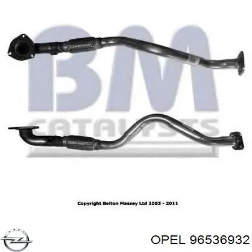 Передняя часть глушителя 96536932 Opel