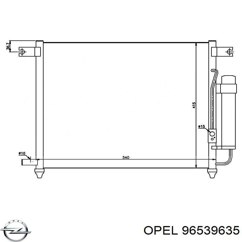 Осушитель кондиционера 96539635 Opel