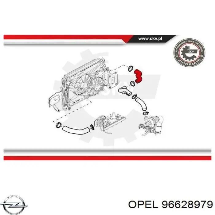 Шланг/патрубок интеркуллера Opel 96628979 цена, от 35.45 USD