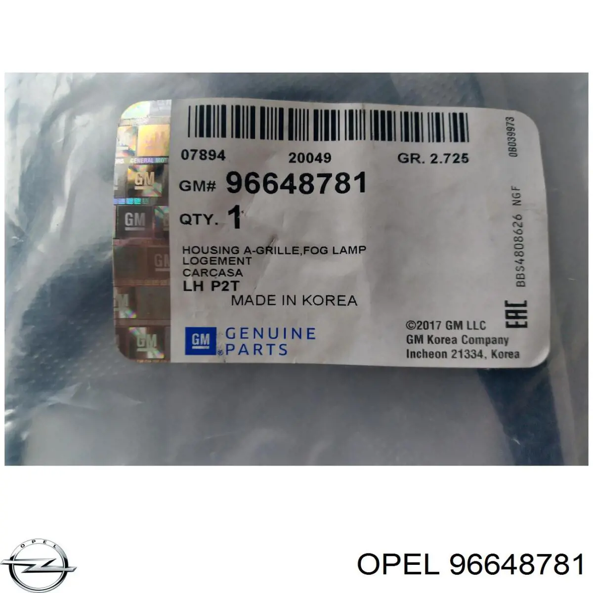 Купить 96648781 Opel Противотуманная фара - вставка левая