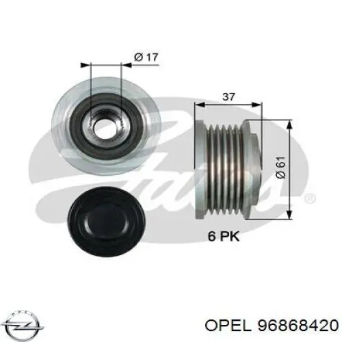 Шкив генератора 96868420 General Motors