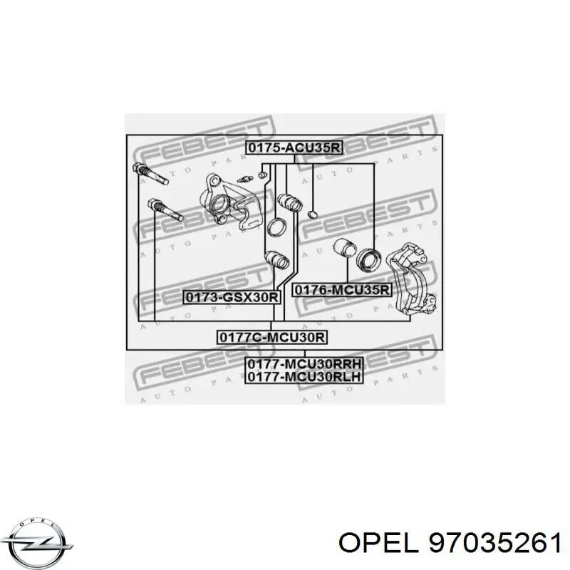 Купить 0542626 Opel Поршень суппорта тормозного заднего