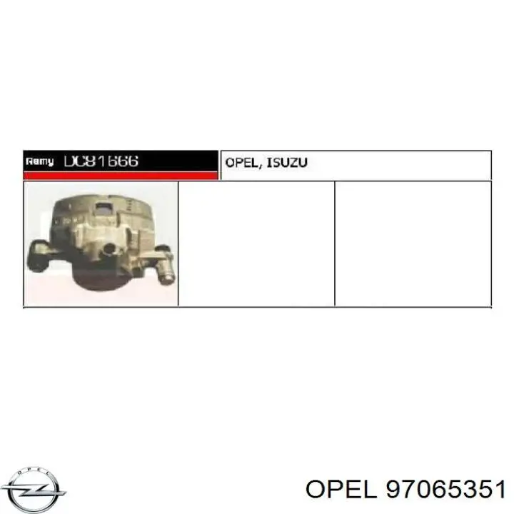 97065351 Opel Суппорт тормозной, передний, левый