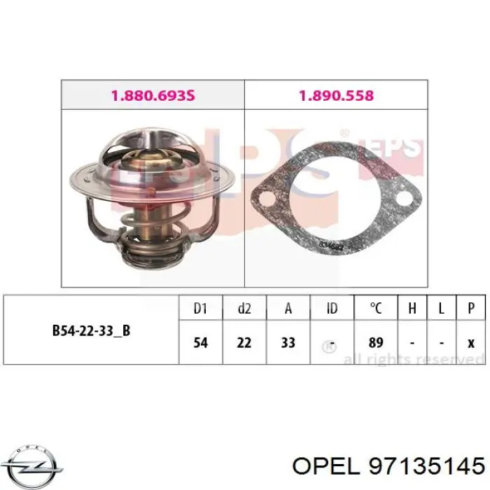 97135145 Opel термостат