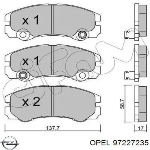 Колодки Opel 97227235 цена, от 29.65 USD