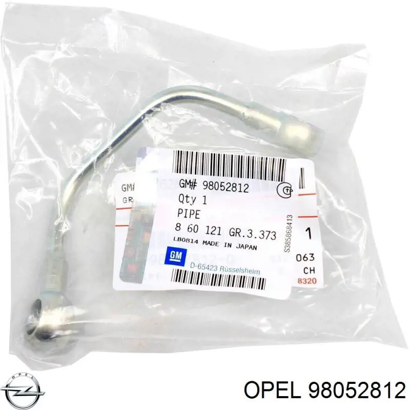 98052812 Opel tubo (mangueira de fornecimento de óleo de turbina)