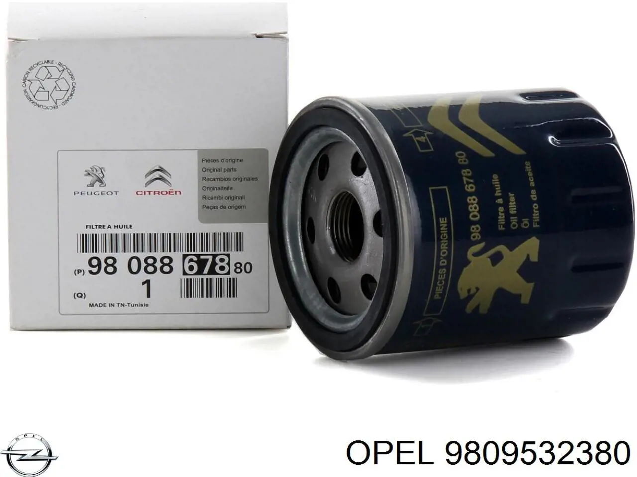 9809532380 Opel filtro de óleo