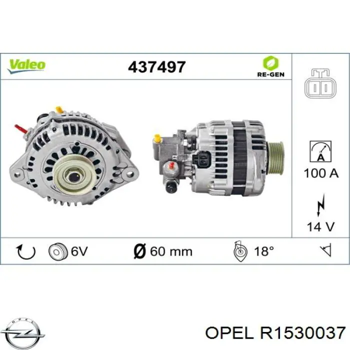 R1530037 Opel gerador