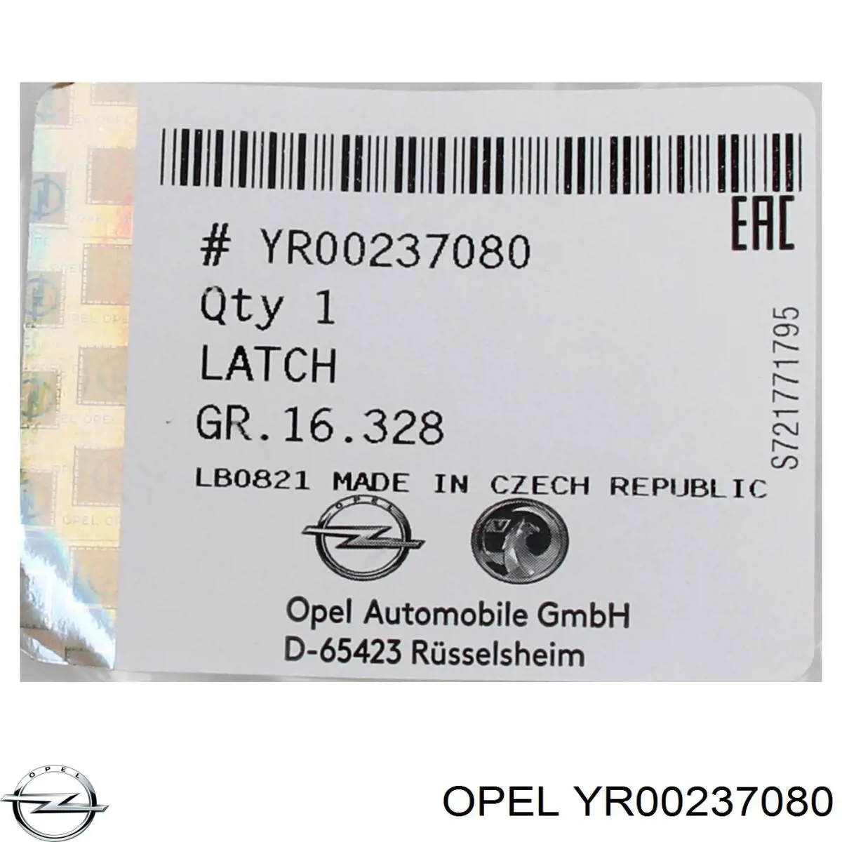 YR00237080 Opel fecho de tampa de porta-malas (de 3ª/5ª porta traseira)