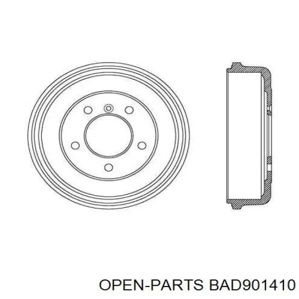 Тормозной барабан BAD901410 Open Parts