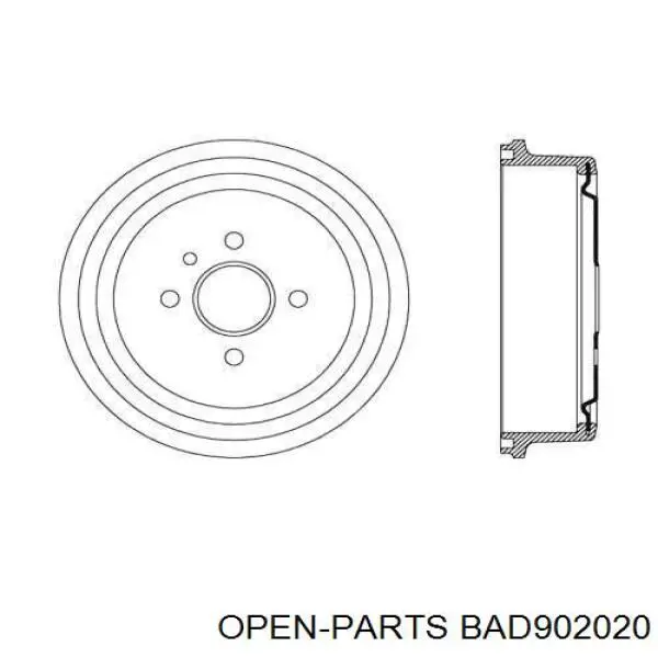 Тормозной барабан BAD902020 Open Parts