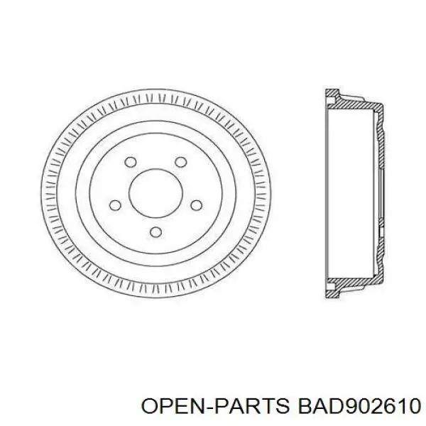 Тормозной барабан BAD902610 Open Parts