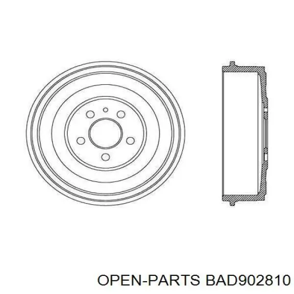 Тормозной барабан BAD902810 Open Parts