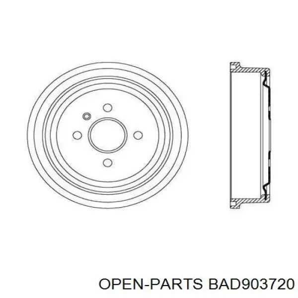 Тормозной барабан BAD903720 Open Parts