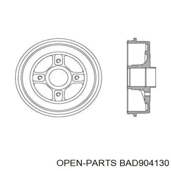 Тормозной барабан BAD904130 Open Parts