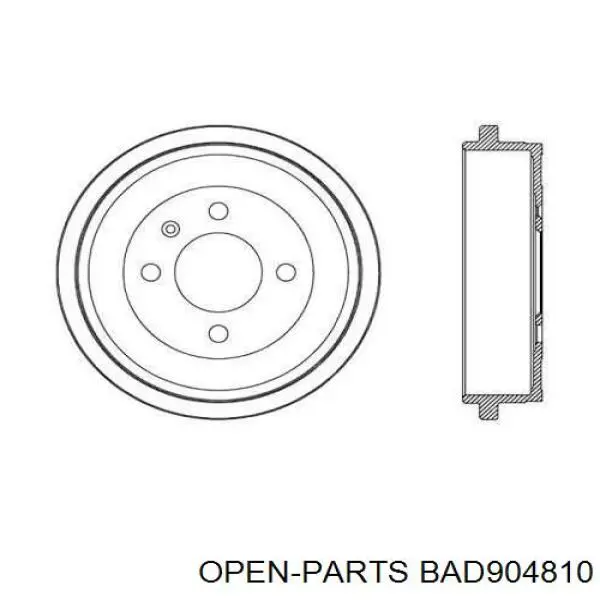 Тормозной барабан BAD904810 Open Parts