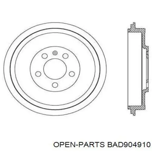 Тормозной барабан BAD904910 Open Parts